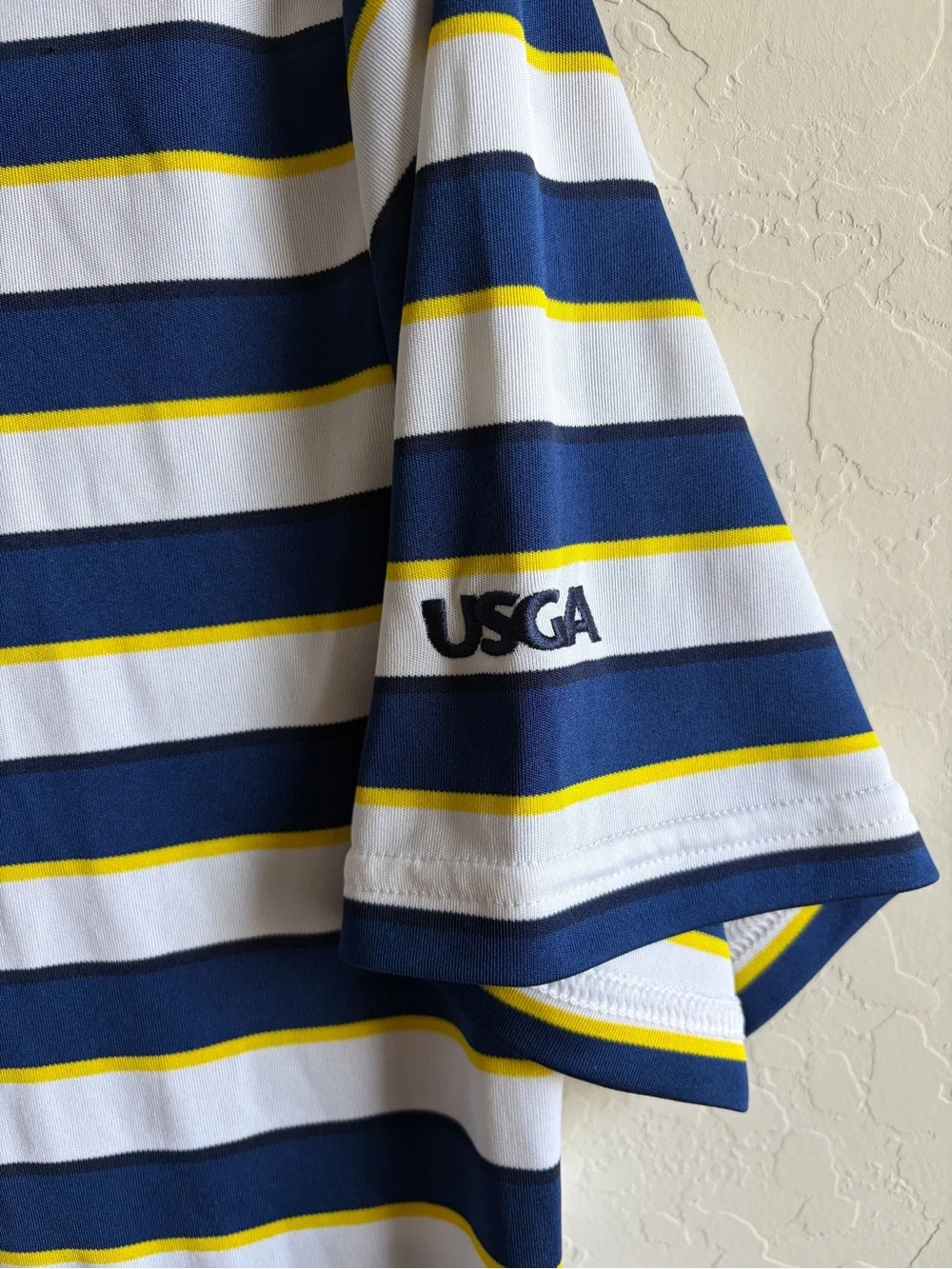 Ralph Lauren Navy, White & Yellow Striped Polo Shirt